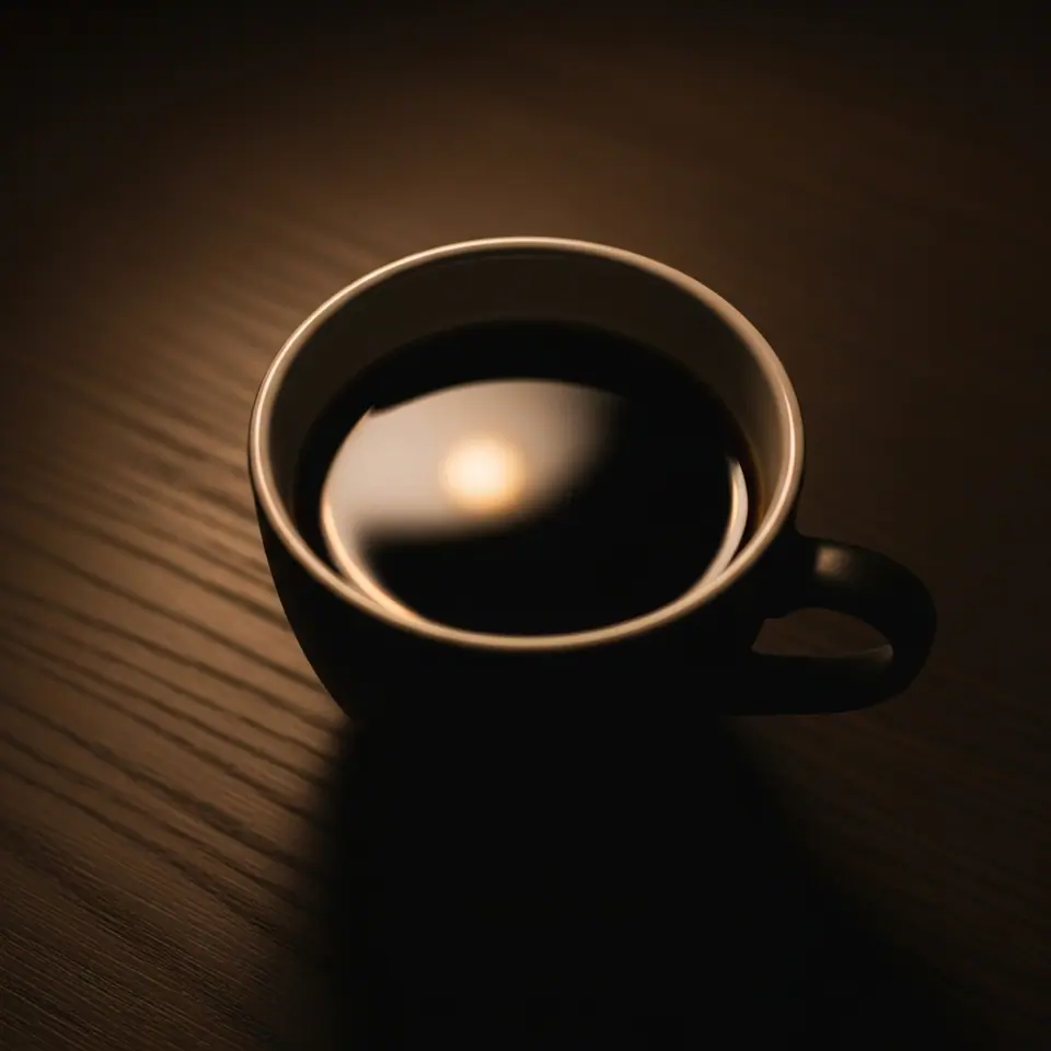 A cup of black coffee with nothing added