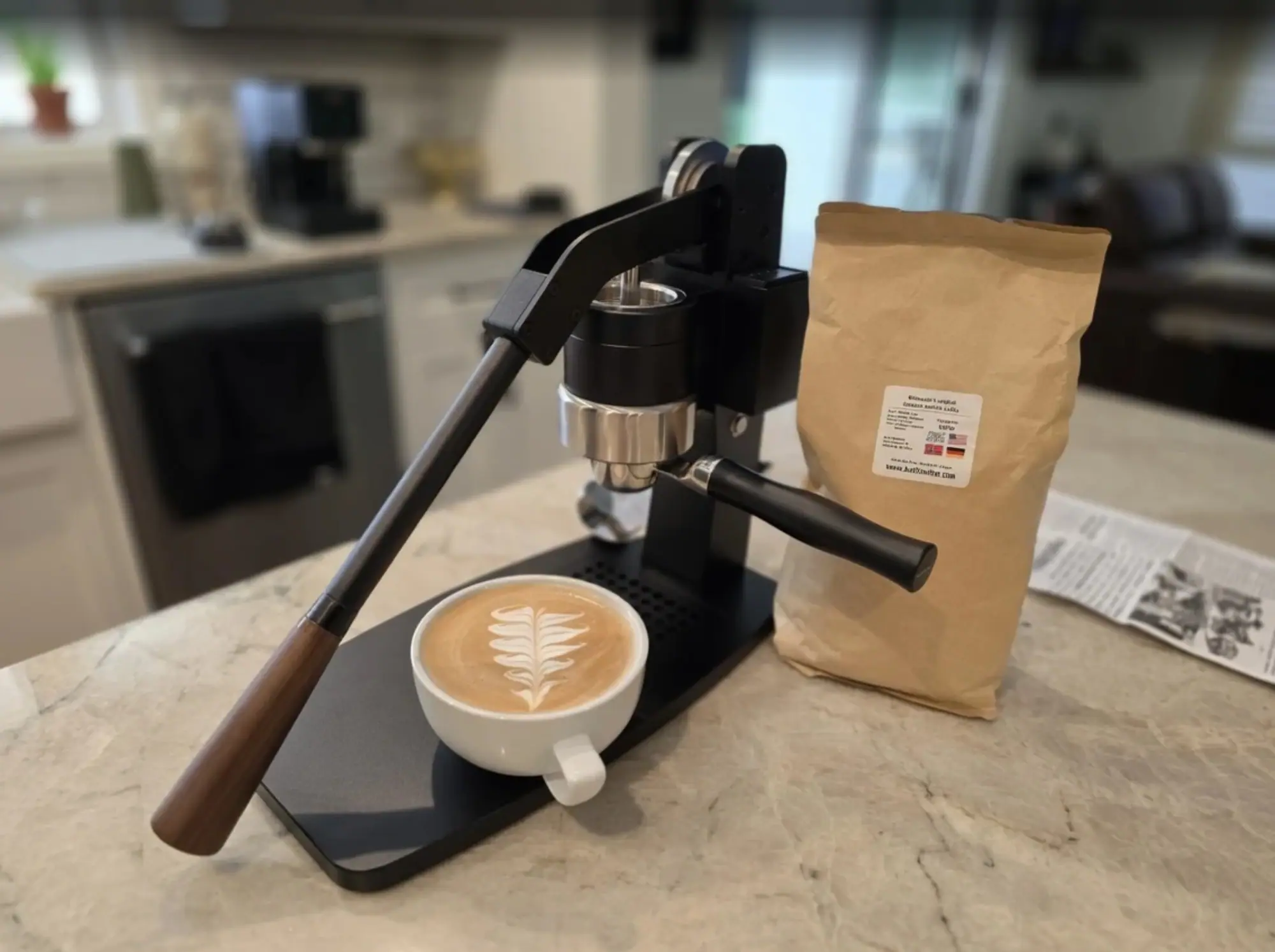 An espresso pulled from whole bean Der Hoffskeller coffee, from a customer review